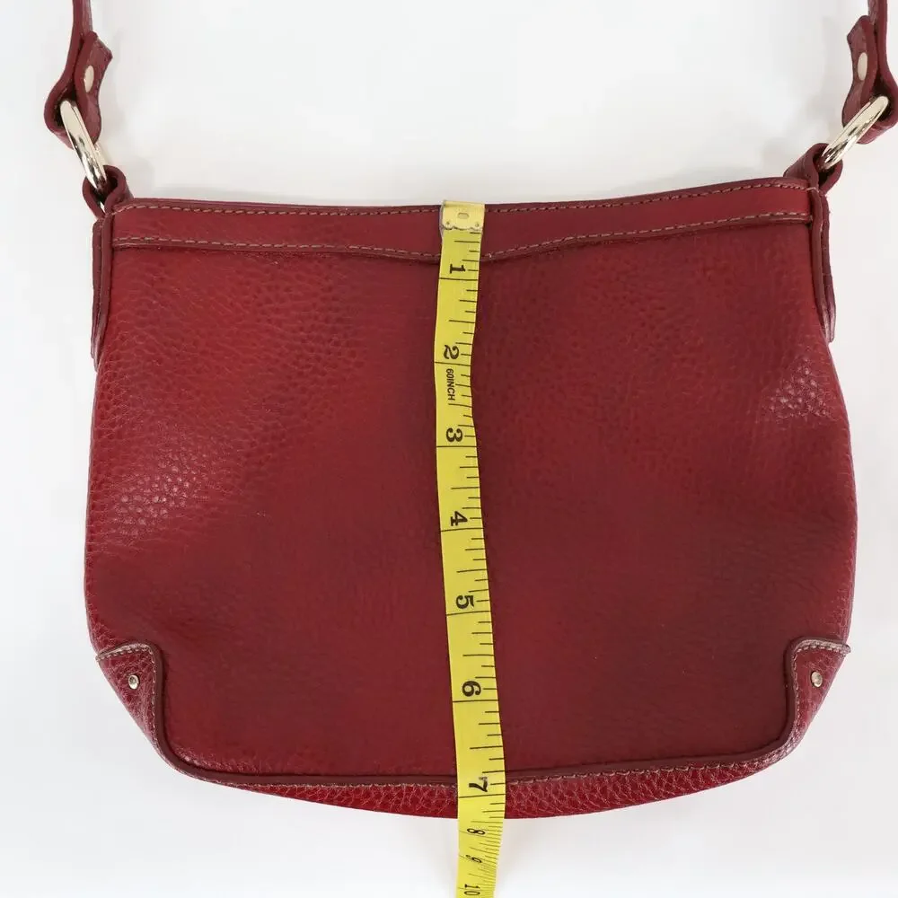 Liz Claiborne Small Vintage Red Faux Pebbled Leather Shoulder Bag